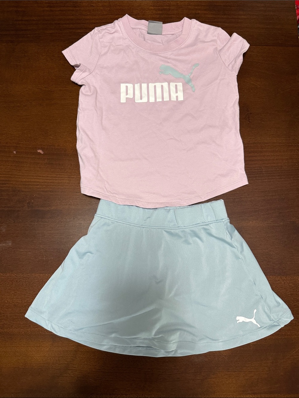Puma Lavender Tee with Light Blue Skirt